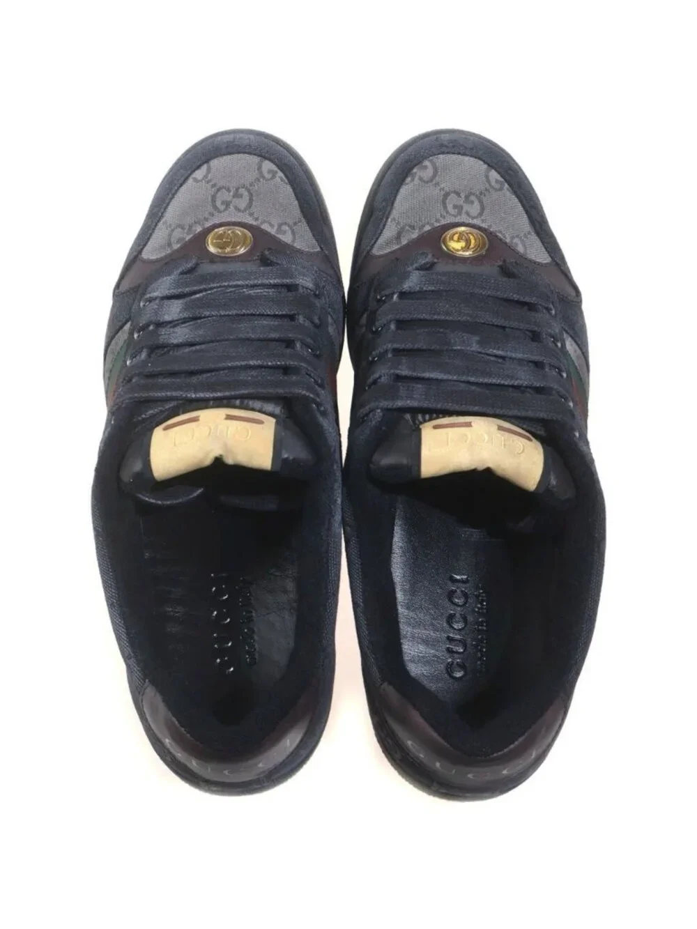 Gucci Screener GG Canvas Low Cut Sneakers Black Green